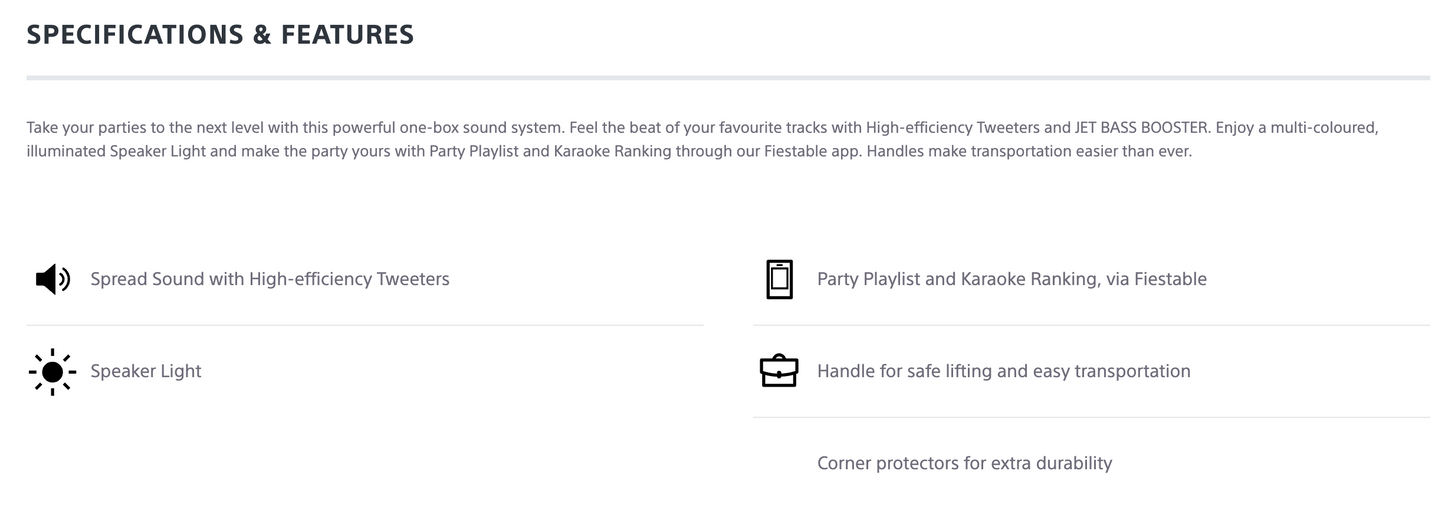 Sony V13 High Power Audio System With Bluetooth Technology